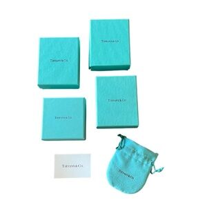 Tiffany & Co. 4 Turquoise Boxes & 1 Pouch